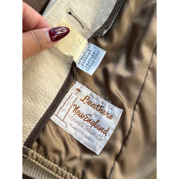 Vintage Leathers by New England USA Beige Deerskin Leather Jacket 8 Mid Western - Picture 6 of 8